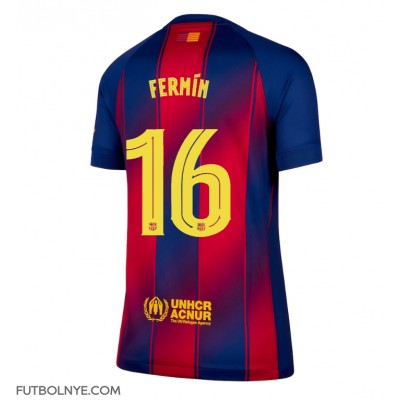 Camiseta Barcelona Fermin Lopez #16 Primera Equipación para mujer 2025-26 manga corta Camiseta Barcelona Fermin Lopez #16 Primera Equipación para mujer 2025-26 manga corta